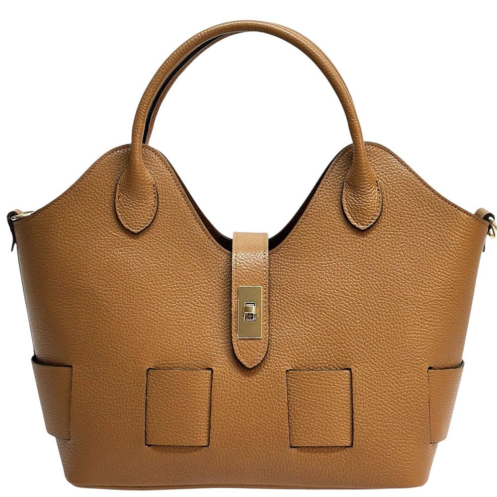 Lunetta Italian Leather Tote Bag - Leather Italiano
