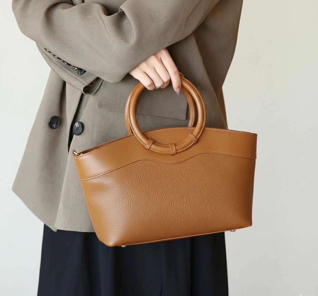 Marcella Cow Leather Top Handle Bag - Leather Italiano