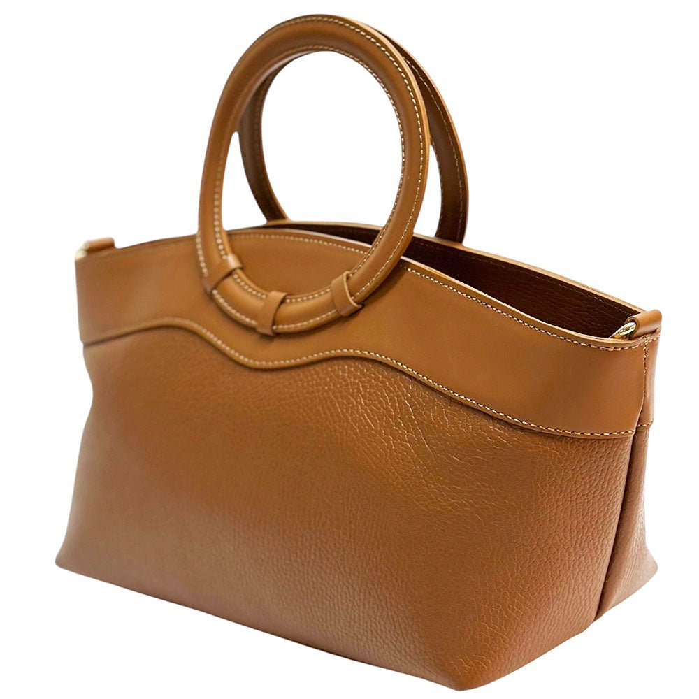 Marcella Cow Leather Top Handle Bag - Leather Italiano
