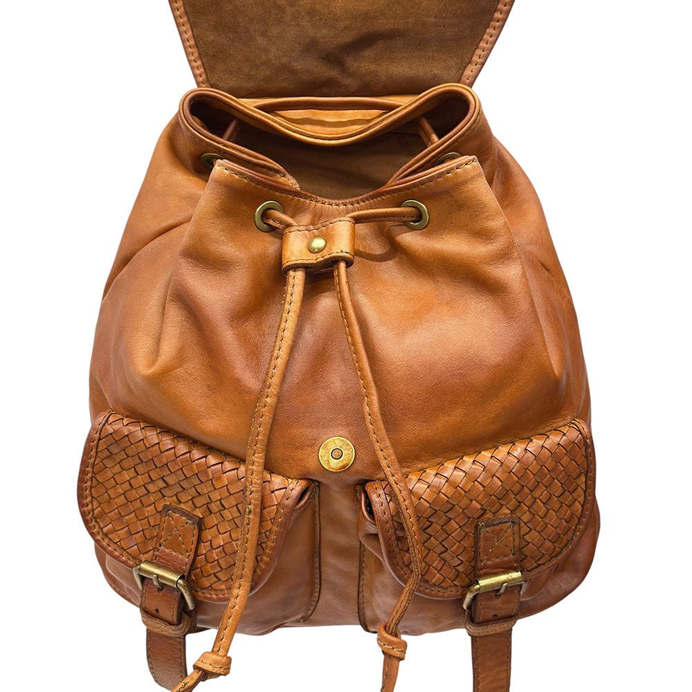 Marinella Washed Cow Leather Backpack - Leather Italiano