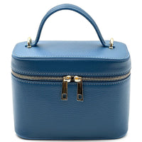 Marzia Structured Italian Leather Vanity & Crossbody Bag - Leather Italiano
