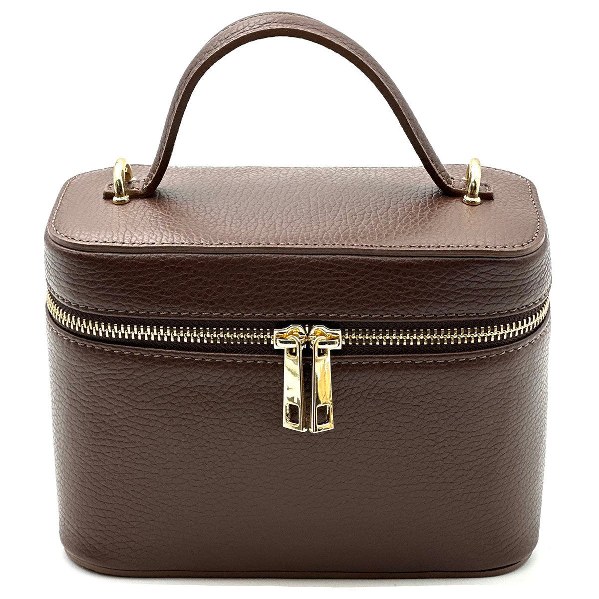 Marzia Structured Italian Leather Vanity & Crossbody Bag - Leather Italiano