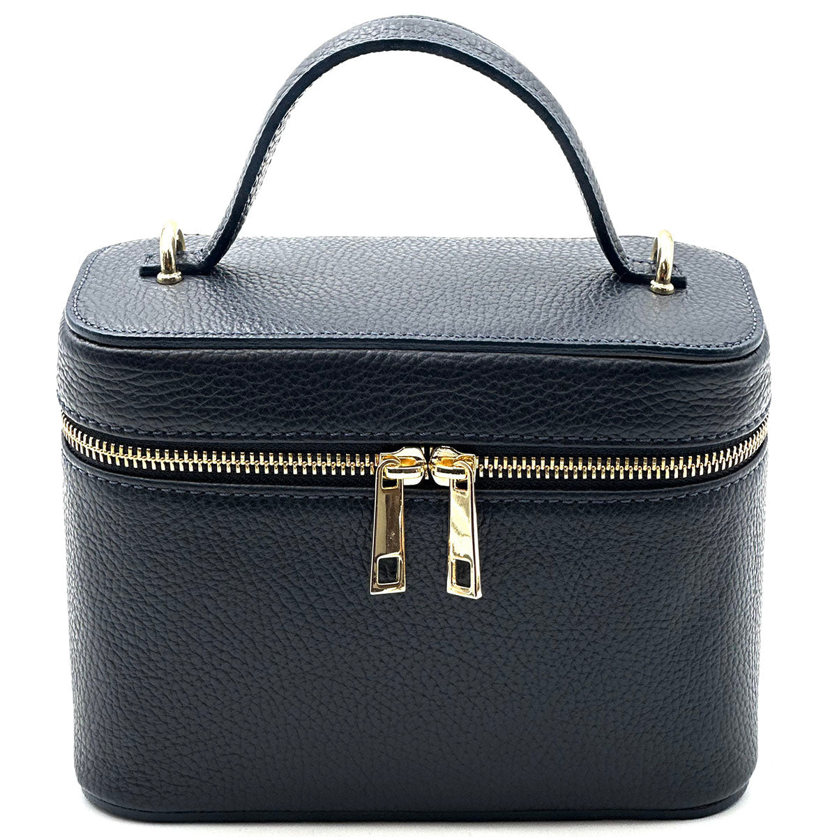 Marzia Structured Italian Leather Vanity & Crossbody Bag - Leather Italiano