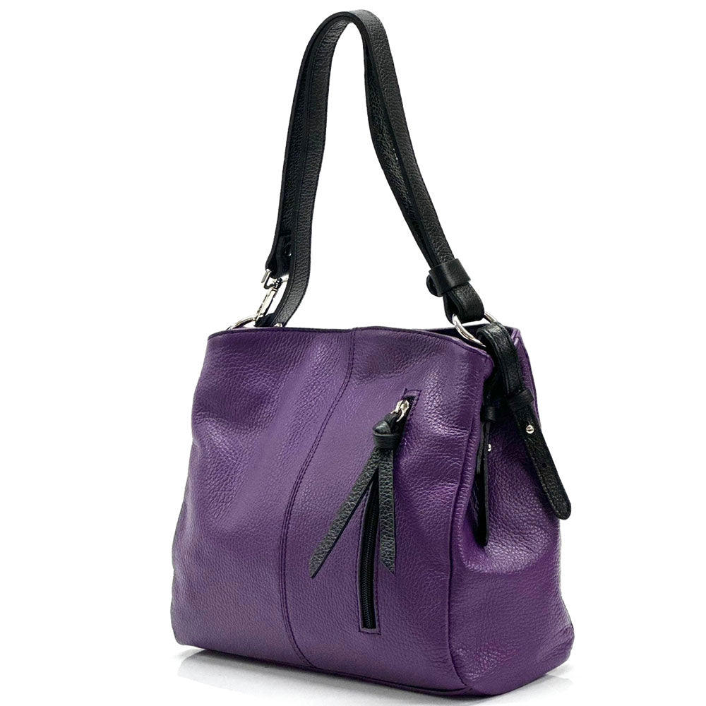 Mélie Italian Calfskin Leather Bag – Elegant Hobo with Dual Compartments - Leather Italiano