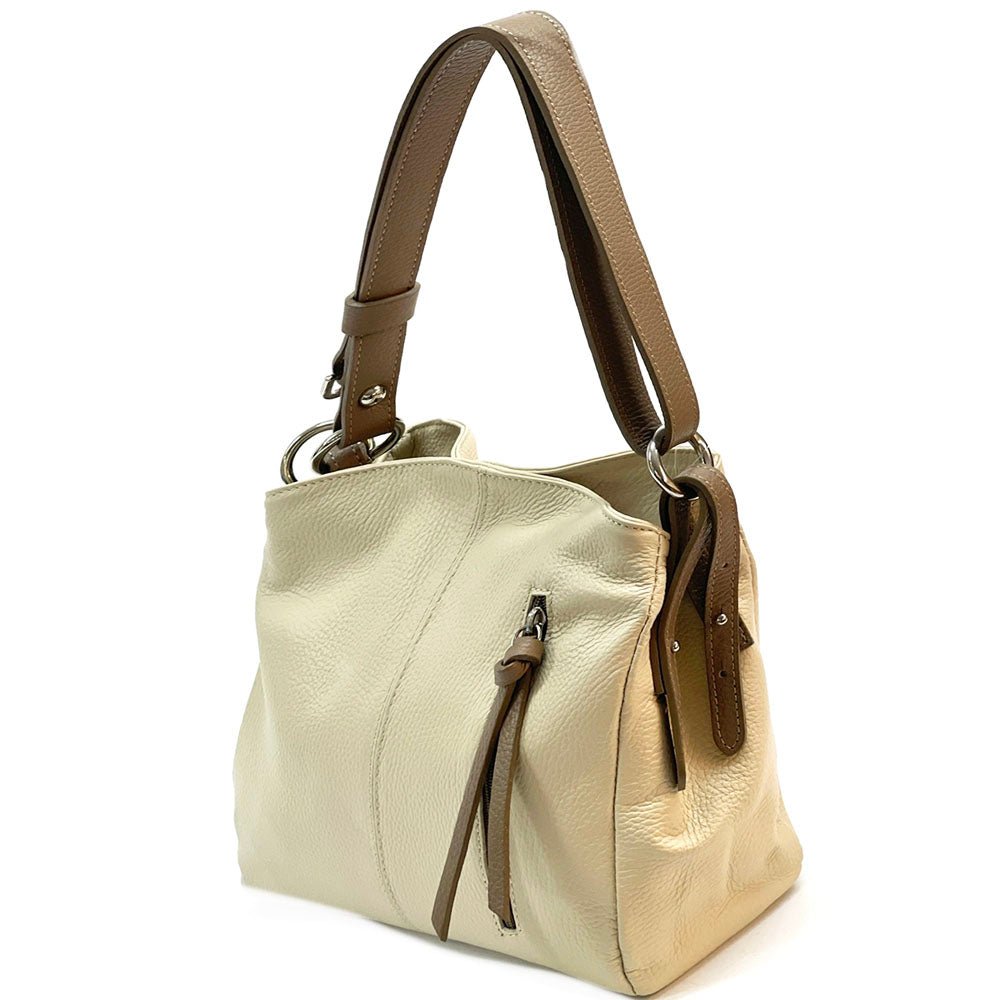Mélie Italian Calfskin Leather Bag – Elegant Hobo with Dual Compartments - Leather Italiano