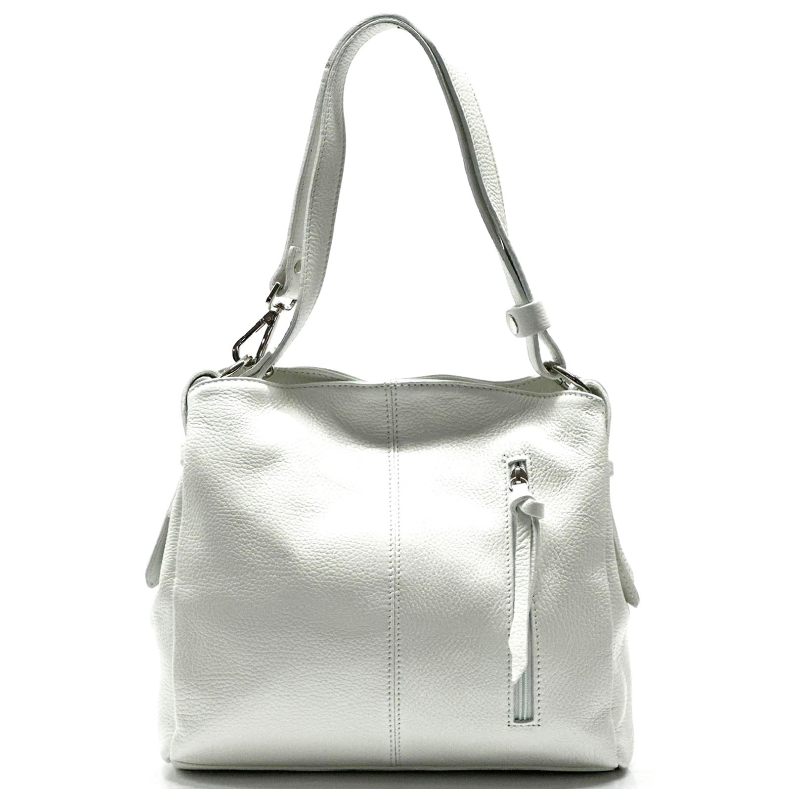 Mélie Italian Calfskin Leather Bag – Elegant Hobo with Dual Compartments - Leather Italiano