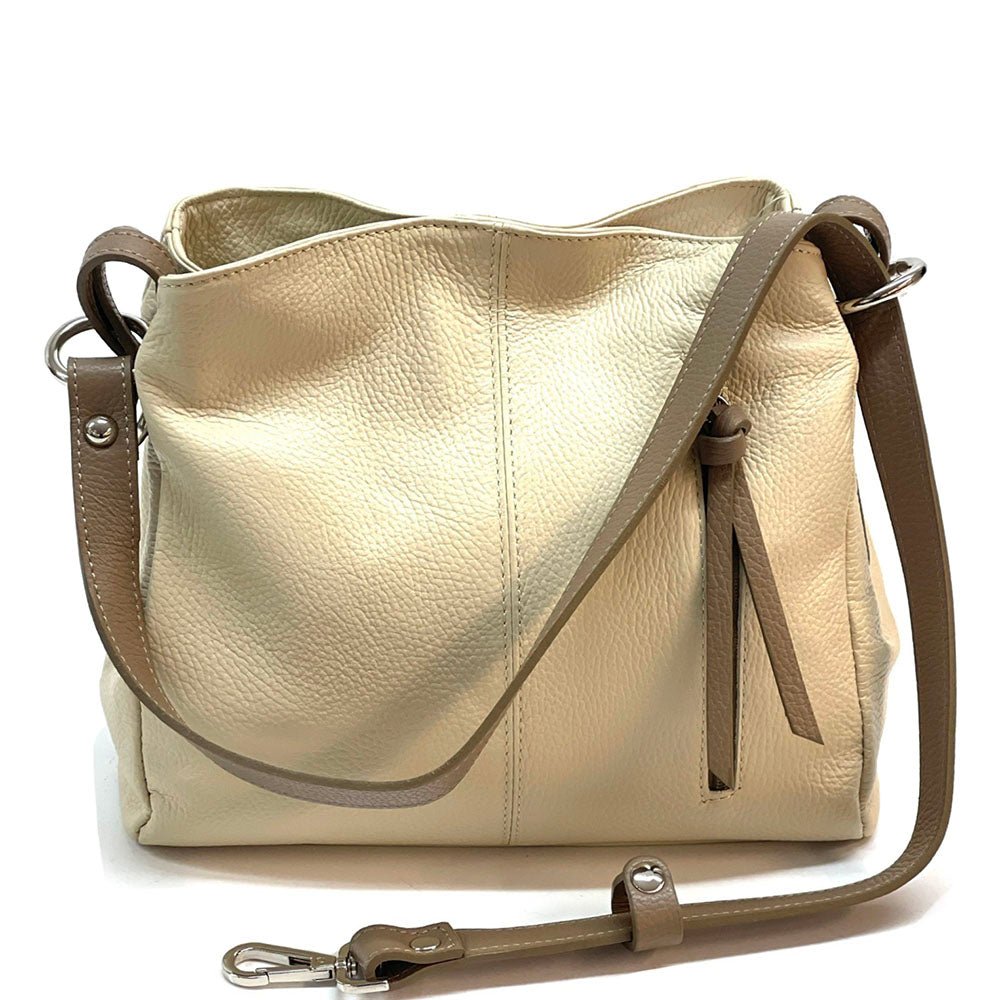 Mélie Italian Calfskin Leather Bag – Elegant Hobo with Dual Compartments - Leather Italiano