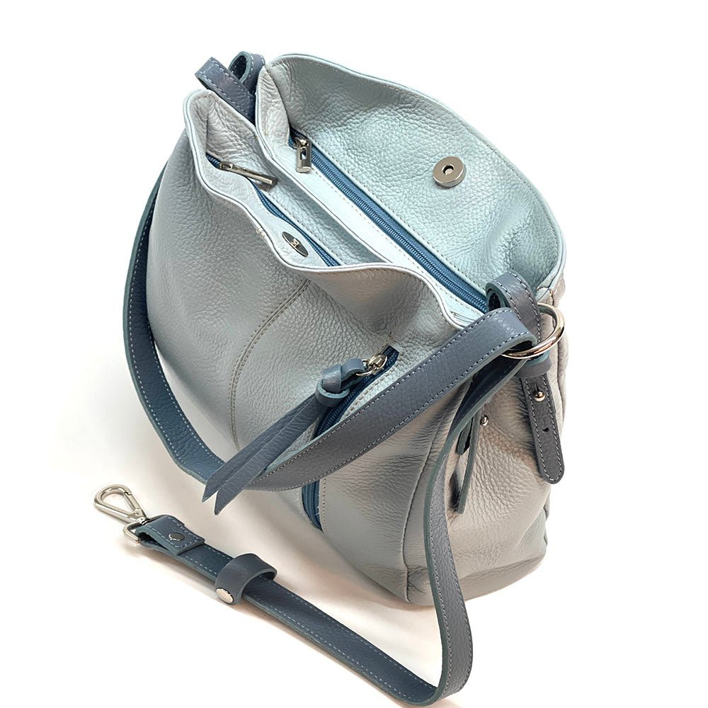 Mélie Italian Calfskin Leather Bag – Elegant Hobo with Dual Compartments - Leather Italiano