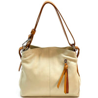 Mélie Italian Calfskin Leather Bag – Elegant Hobo with Dual Compartments - Leather Italiano
