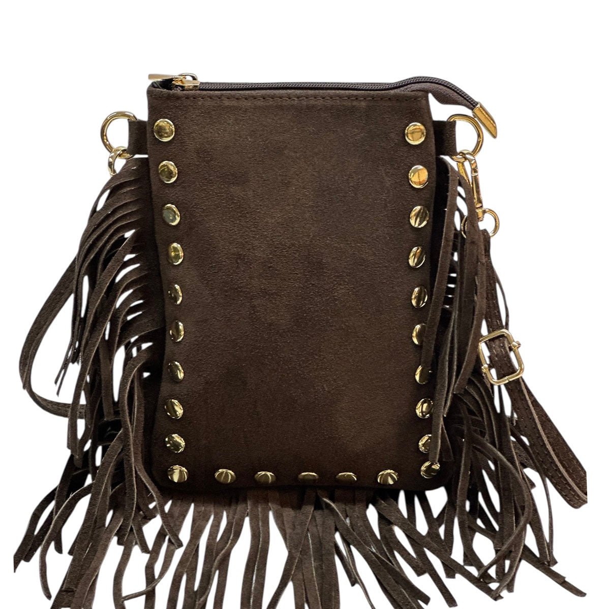 Mia Italian Suede Leather Fringe Shoulder Bag - Leather Italiano