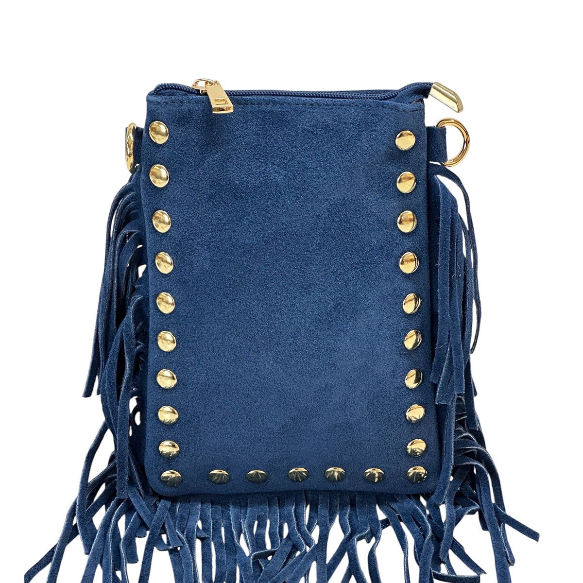 Mia Italian Suede Leather Fringe Shoulder Bag - Leather Italiano