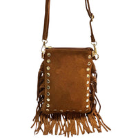 Mia Italian Suede Leather Fringe Shoulder Bag - Leather Italiano