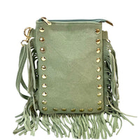 Mia Italian Suede Leather Fringe Shoulder Bag - Leather Italiano