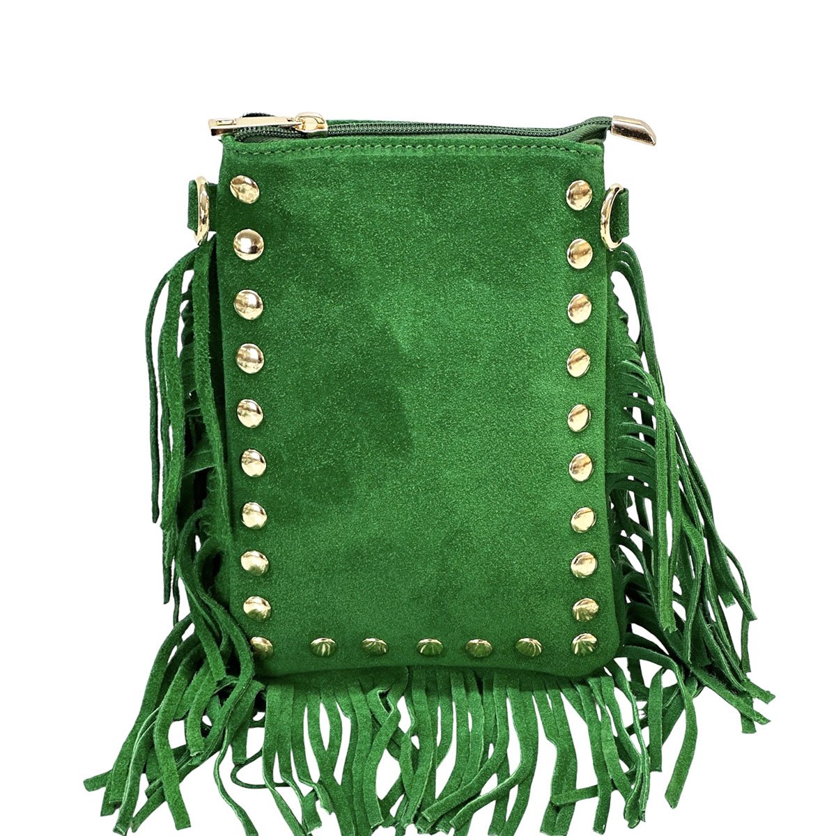 Mia Italian Suede Leather Fringe Shoulder Bag - Leather Italiano