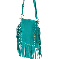 Mia Italian Suede Leather Fringe Shoulder Bag - Leather Italiano