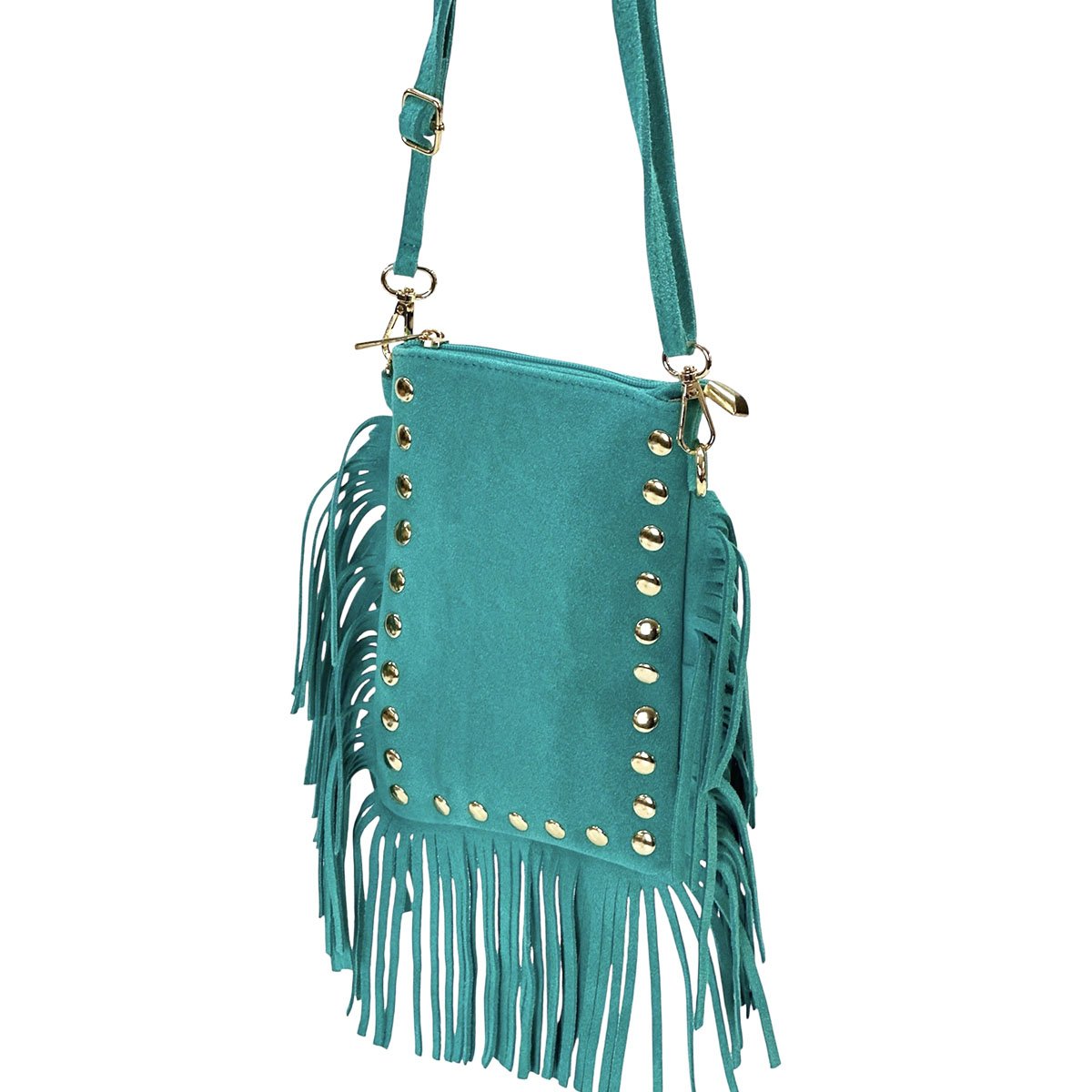 Mia Italian Suede Leather Fringe Shoulder Bag - Leather Italiano