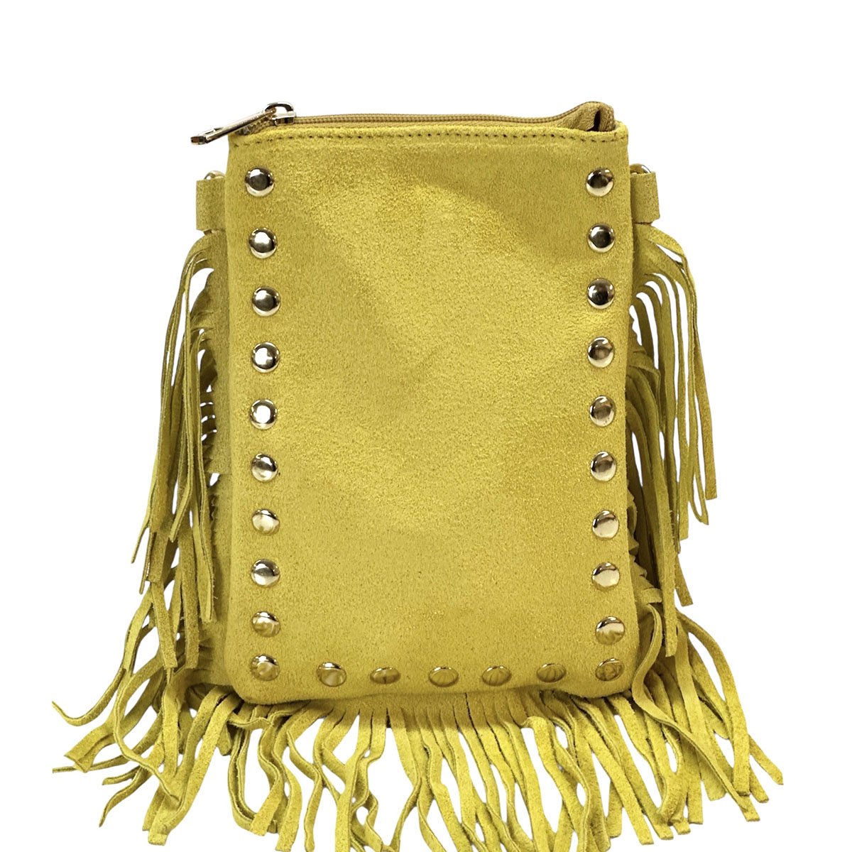 Mia Italian Suede Leather Fringe Shoulder Bag - Leather Italiano