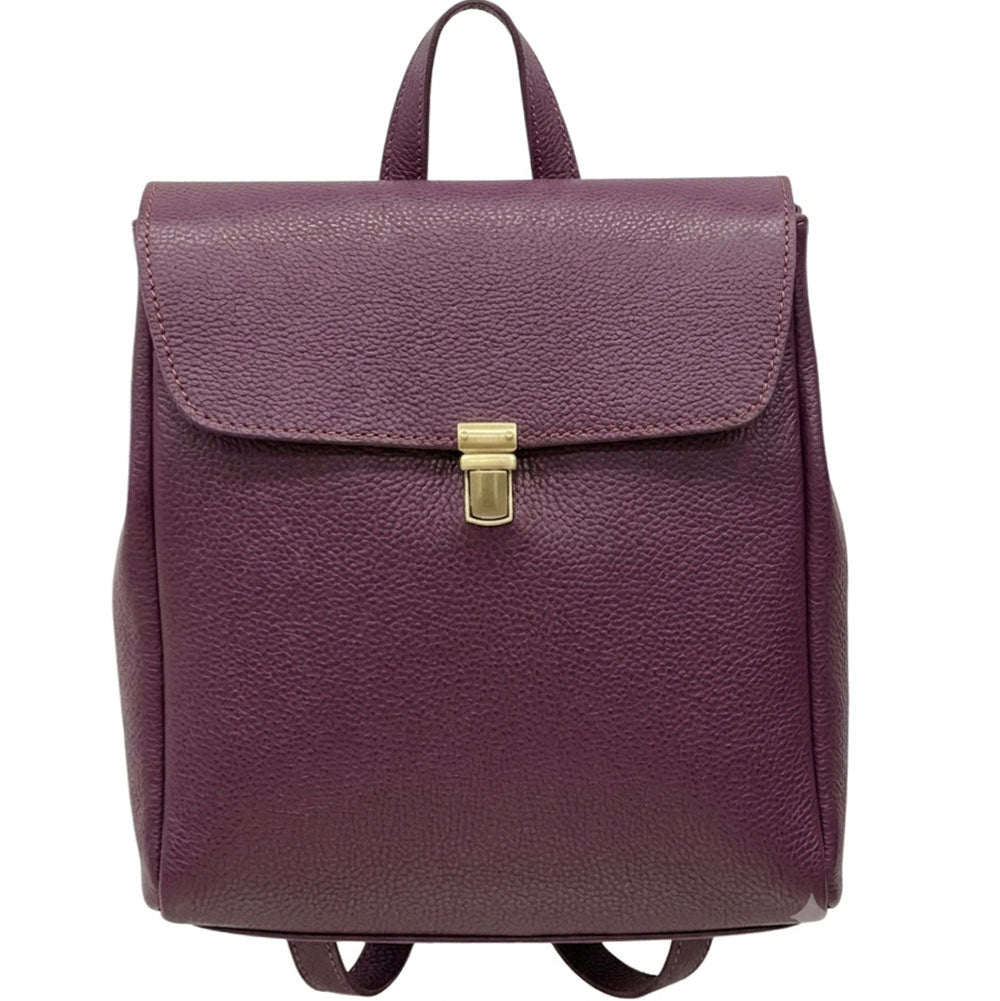 Michela Minimalist Italian Leather Backpack - Leather Italiano