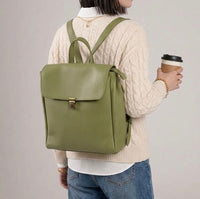 Michela Minimalist Italian Leather Backpack - Leather Italiano