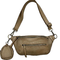 Milo Washed Cow Leather Belt Bag with Coin Pouch - Leather Italiano