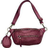 Milo Washed Cow Leather Belt Bag with Coin Pouch - Leather Italiano