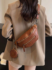 Milo Washed Cow Leather Belt Bag with Coin Pouch - Leather Italiano
