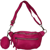 Milo Washed Cow Leather Belt Bag with Coin Pouch - Leather Italiano