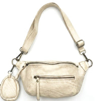 Milo Washed Cow Leather Belt Bag with Coin Pouch - Leather Italiano