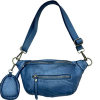 Milo Washed Cow Leather Belt Bag with Coin Pouch - Leather Italiano