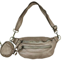 Milo Washed Cow Leather Belt Bag with Coin Pouch - Leather Italiano