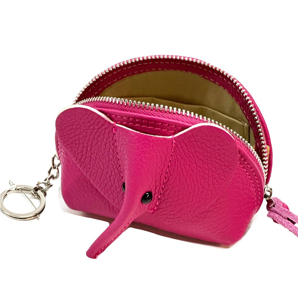 Mini Italian Leather Elephant Pouch – Playful Leather Coin & Key Pouch - Leather Italiano