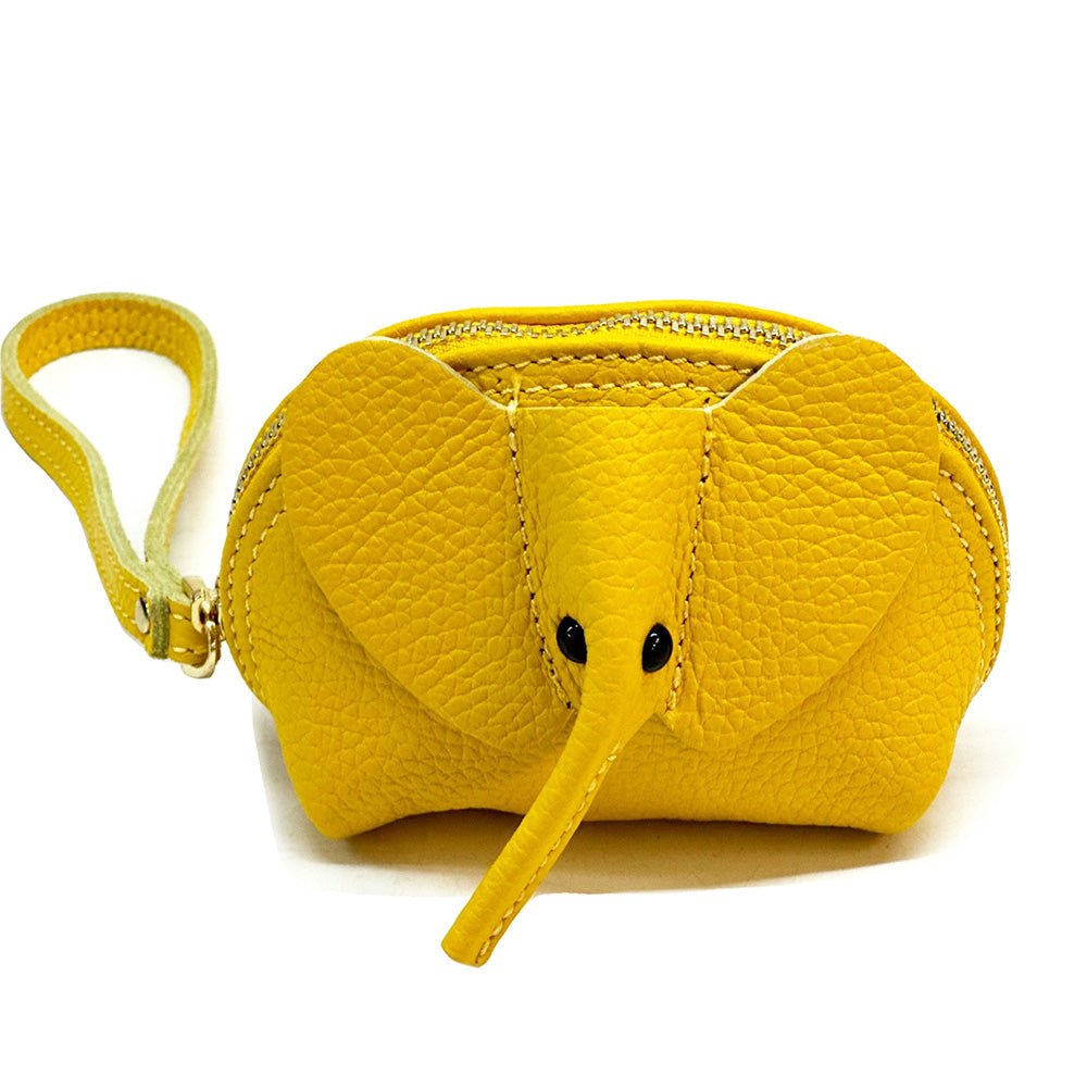 Mini Italian Leather Elephant Pouch – Playful Leather Coin & Key Pouch - Leather Italiano