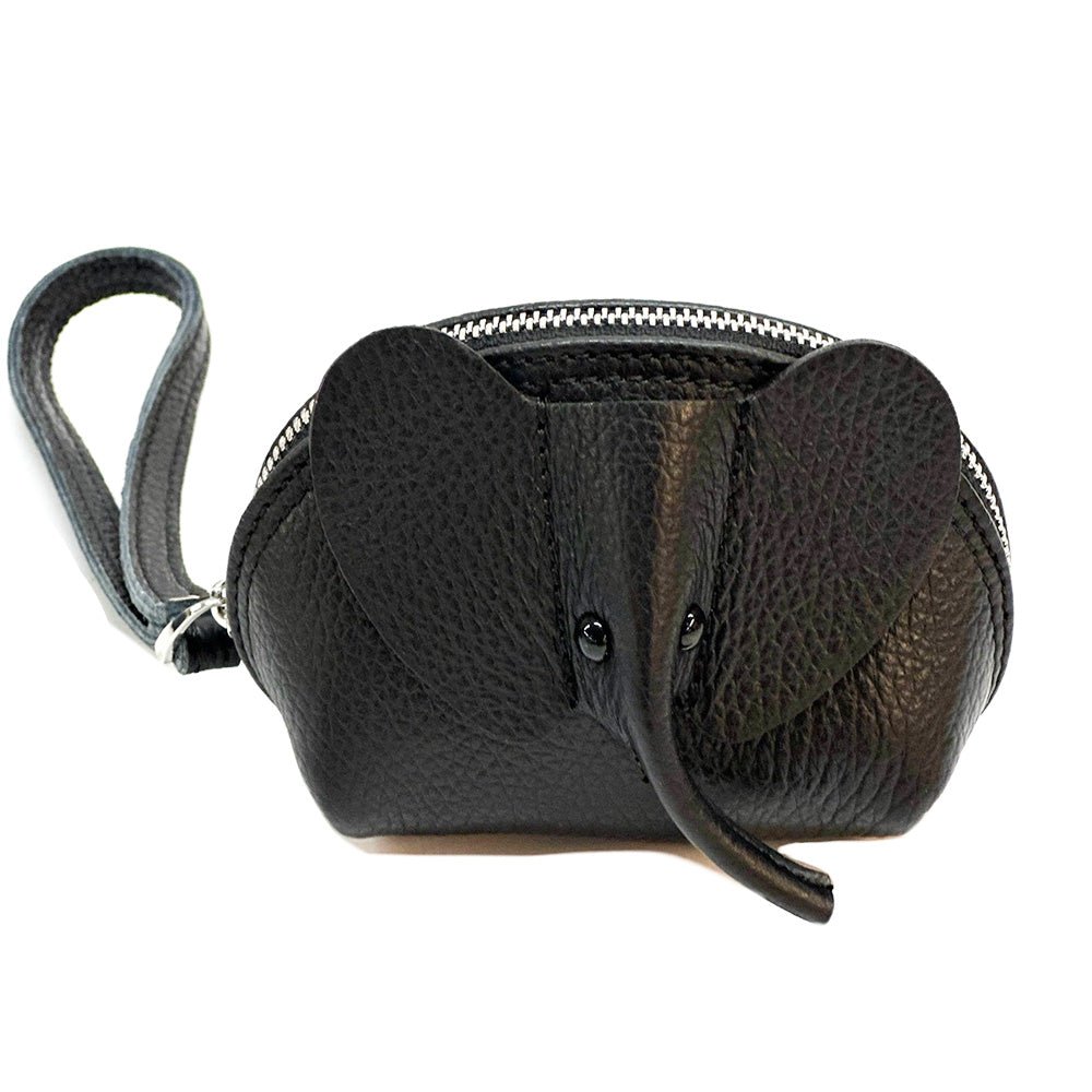 Mini Italian Leather Elephant Pouch – Playful Leather Coin & Key Pouch - Leather Italiano