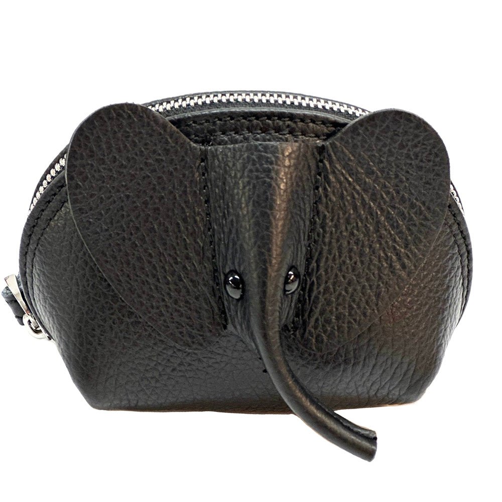 Mini Italian Leather Elephant Pouch – Playful Leather Coin & Key Pouch - Leather Italiano