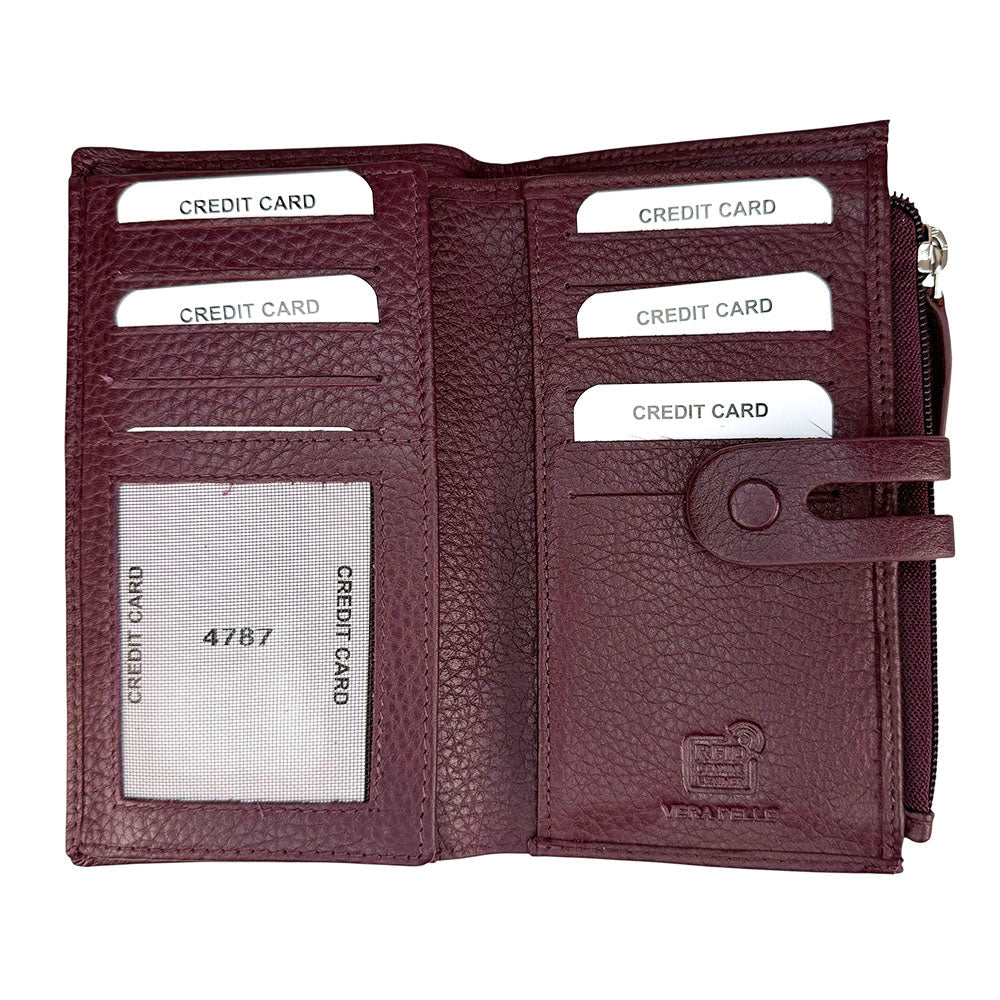 Mirello Cow Leather Zip Wallet - Leather Italiano