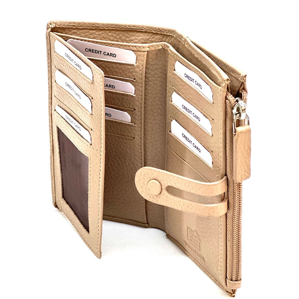 Mirello Cow Leather Zip Wallet - Leather Italiano