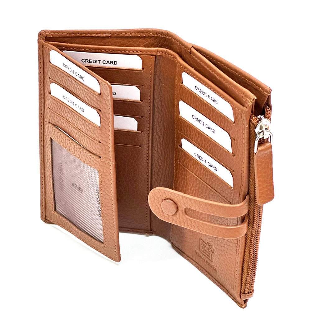 Mirello Cow Leather Zip Wallet - Leather Italiano