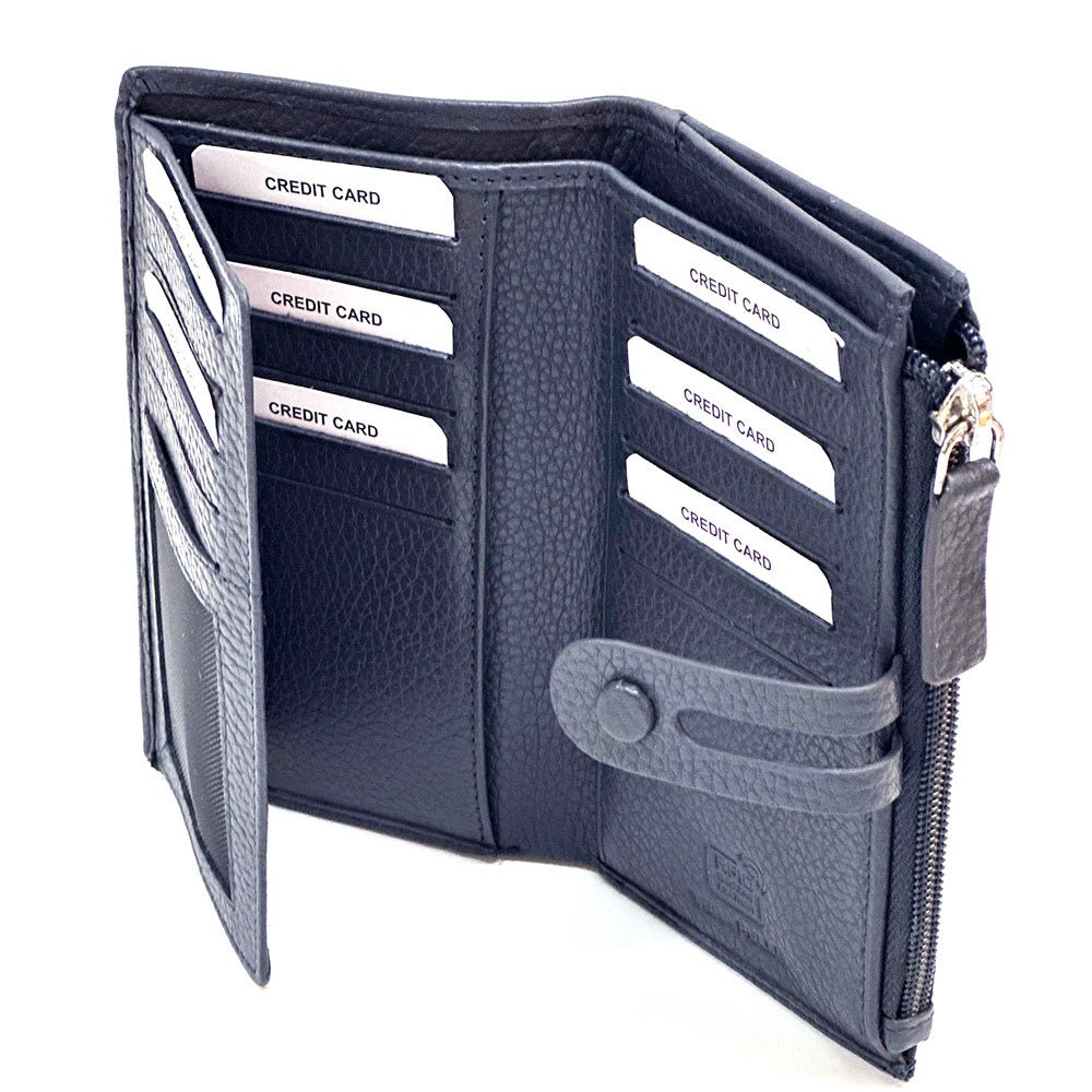 Mirello Cow Leather Zip Wallet - Leather Italiano