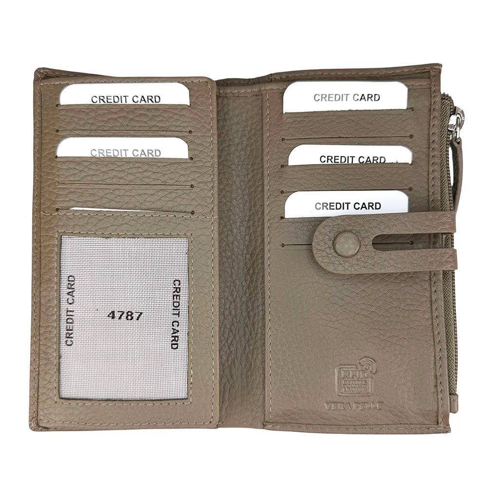 Mirello Cow Leather Zip Wallet - Leather Italiano