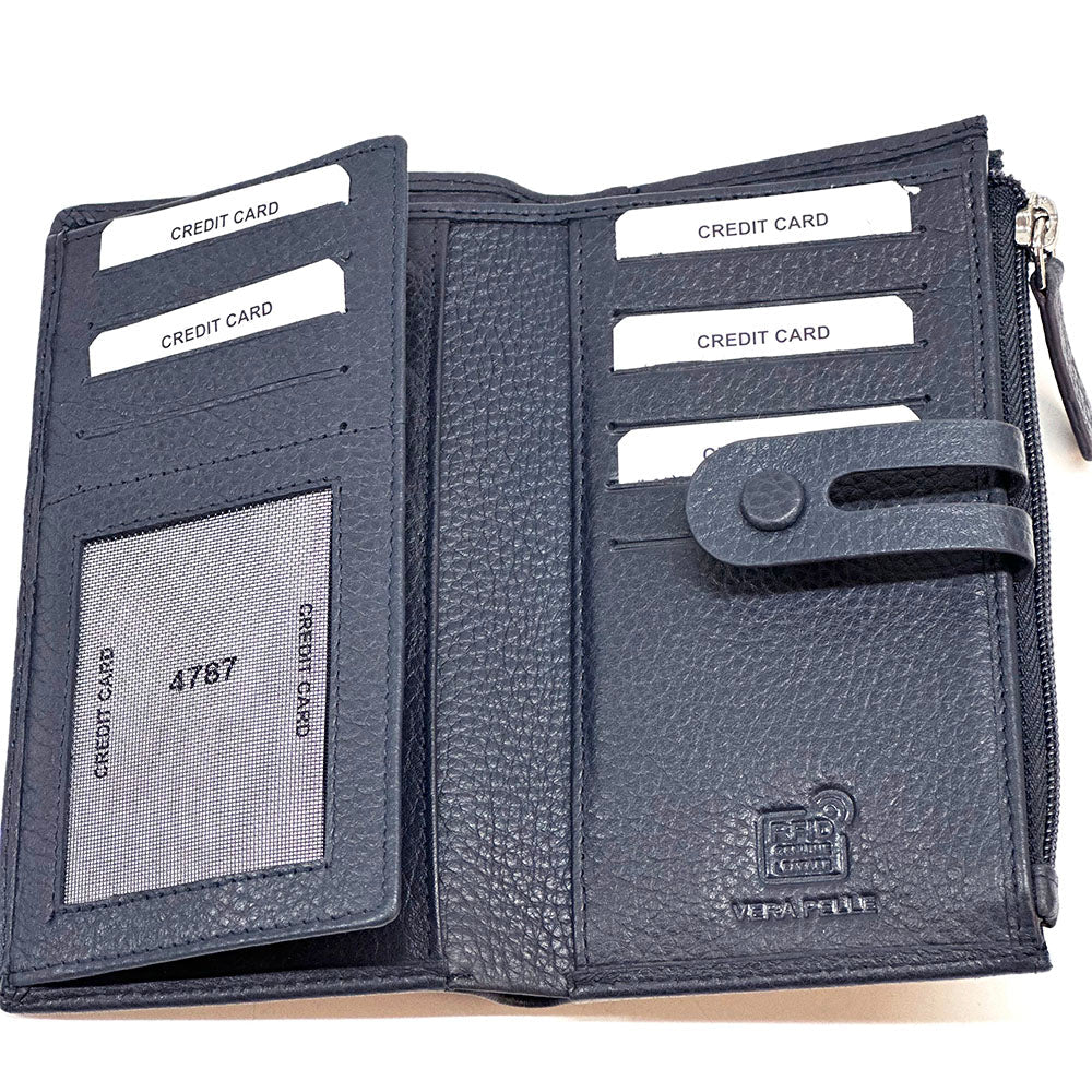 Mirello Cow Leather Zip Wallet - Leather Italiano
