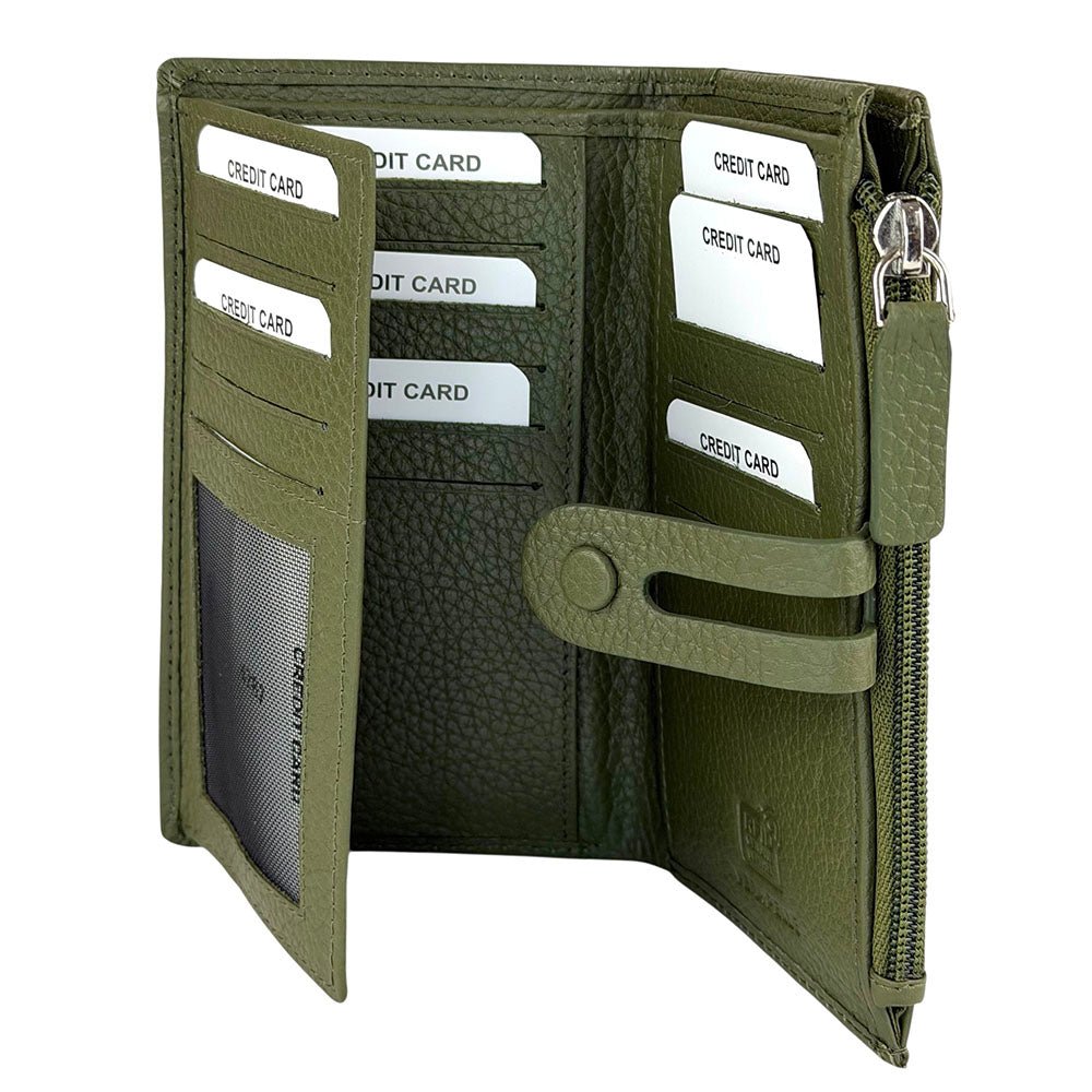 Mirello Cow Leather Zip Wallet - Leather Italiano