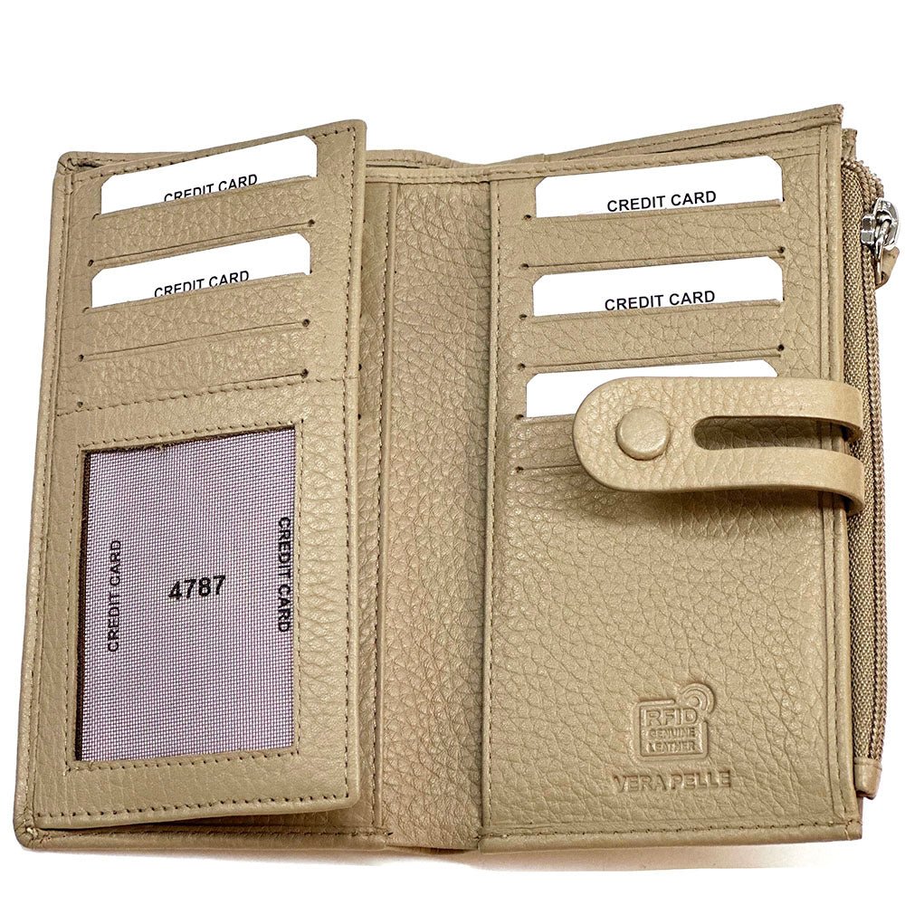 Mirello Cow Leather Zip Wallet - Leather Italiano