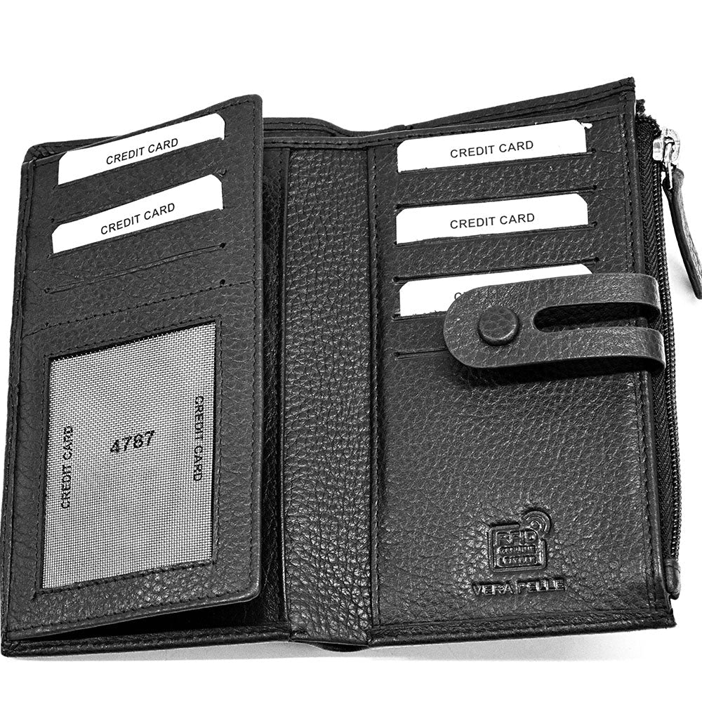 Mirello Cow Leather Zip Wallet - Leather Italiano