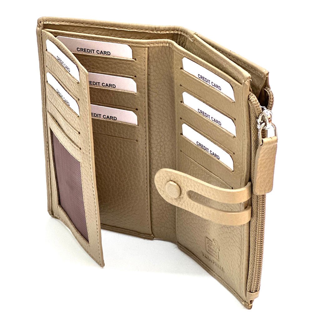 Mirello Cow Leather Zip Wallet - Leather Italiano