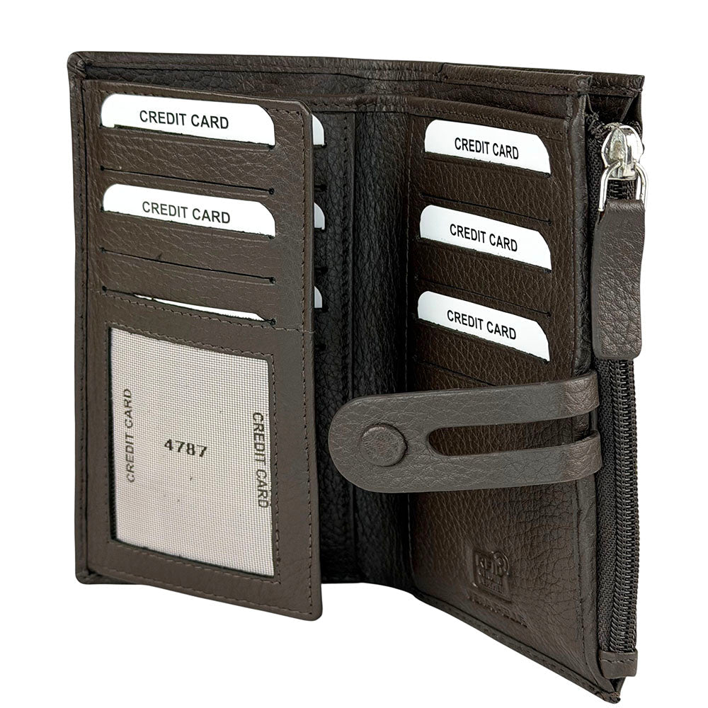 Mirello Cow Leather Zip Wallet - Leather Italiano