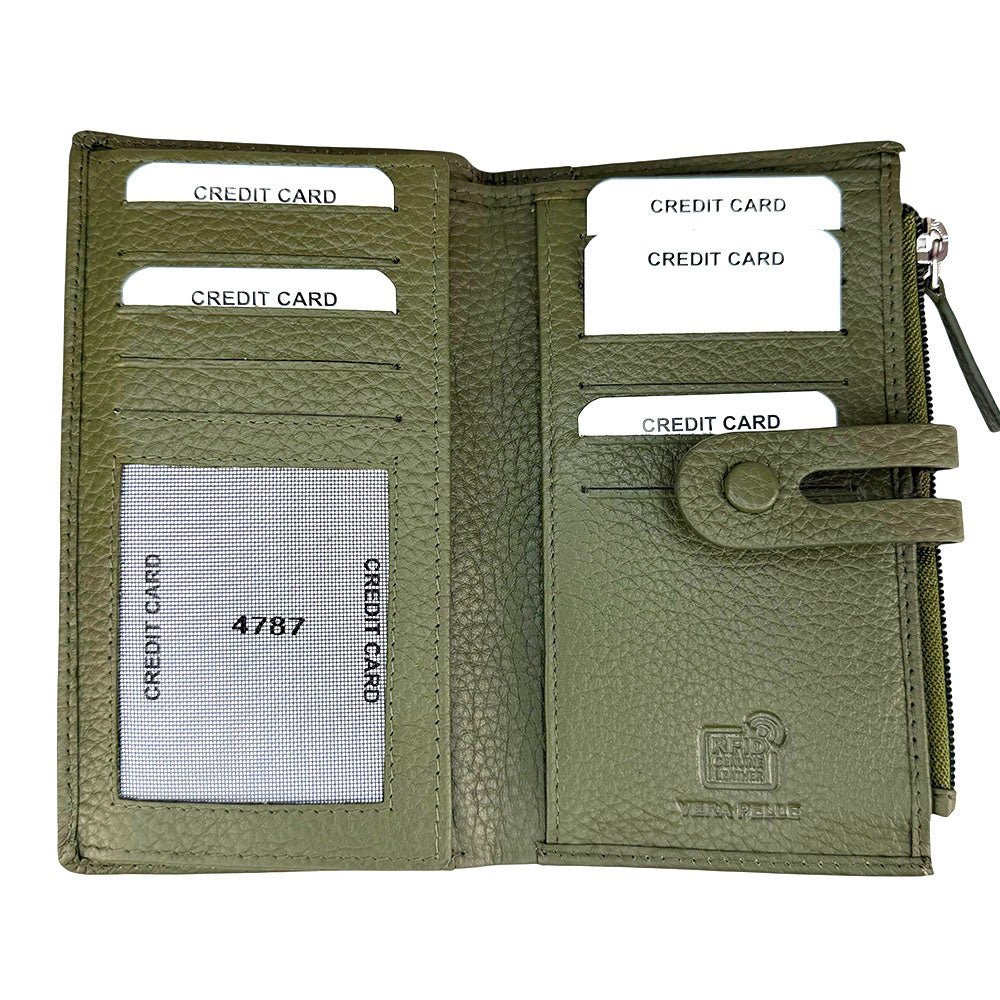 Mirello Cow Leather Zip Wallet - Leather Italiano