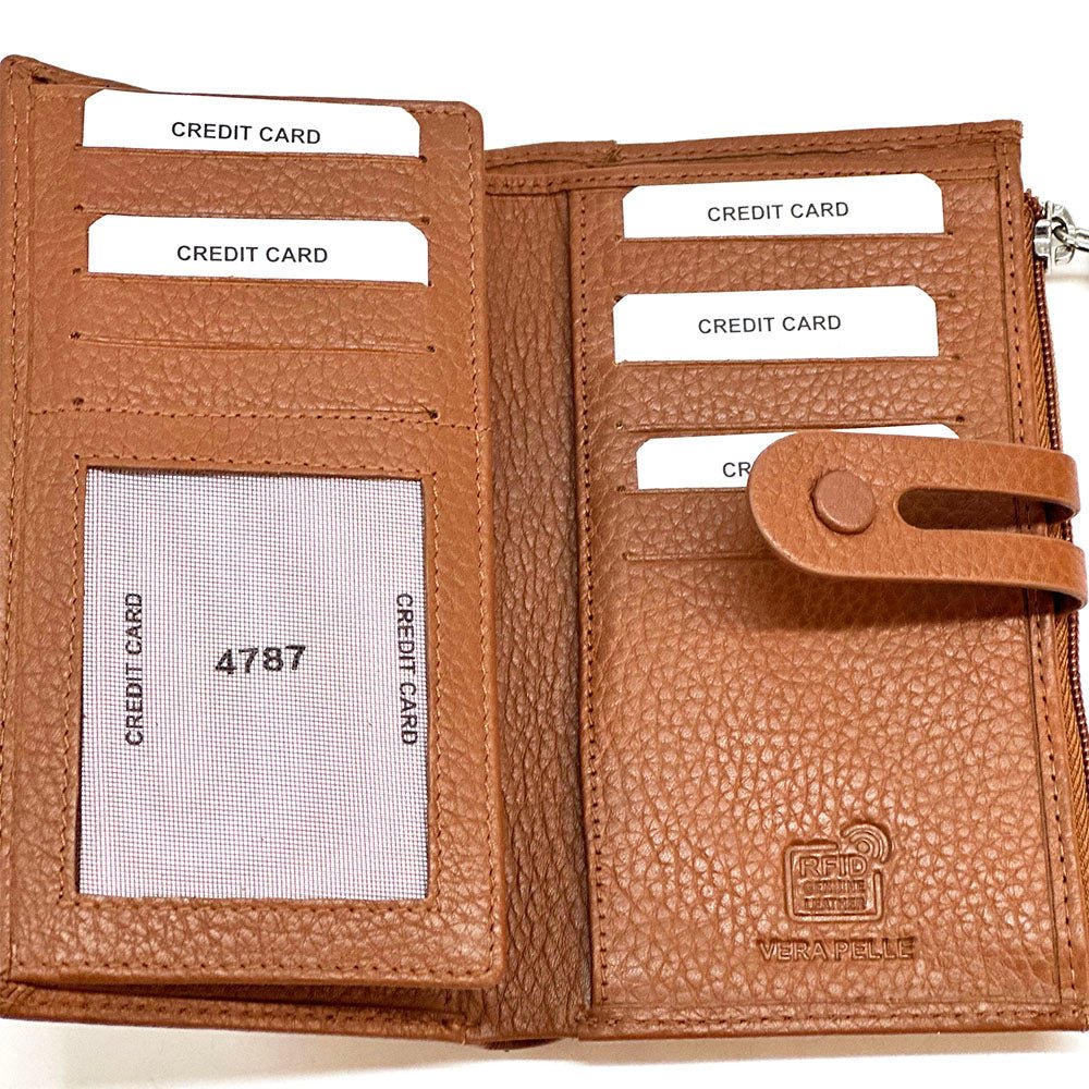 Mirello Cow Leather Zip Wallet - Leather Italiano