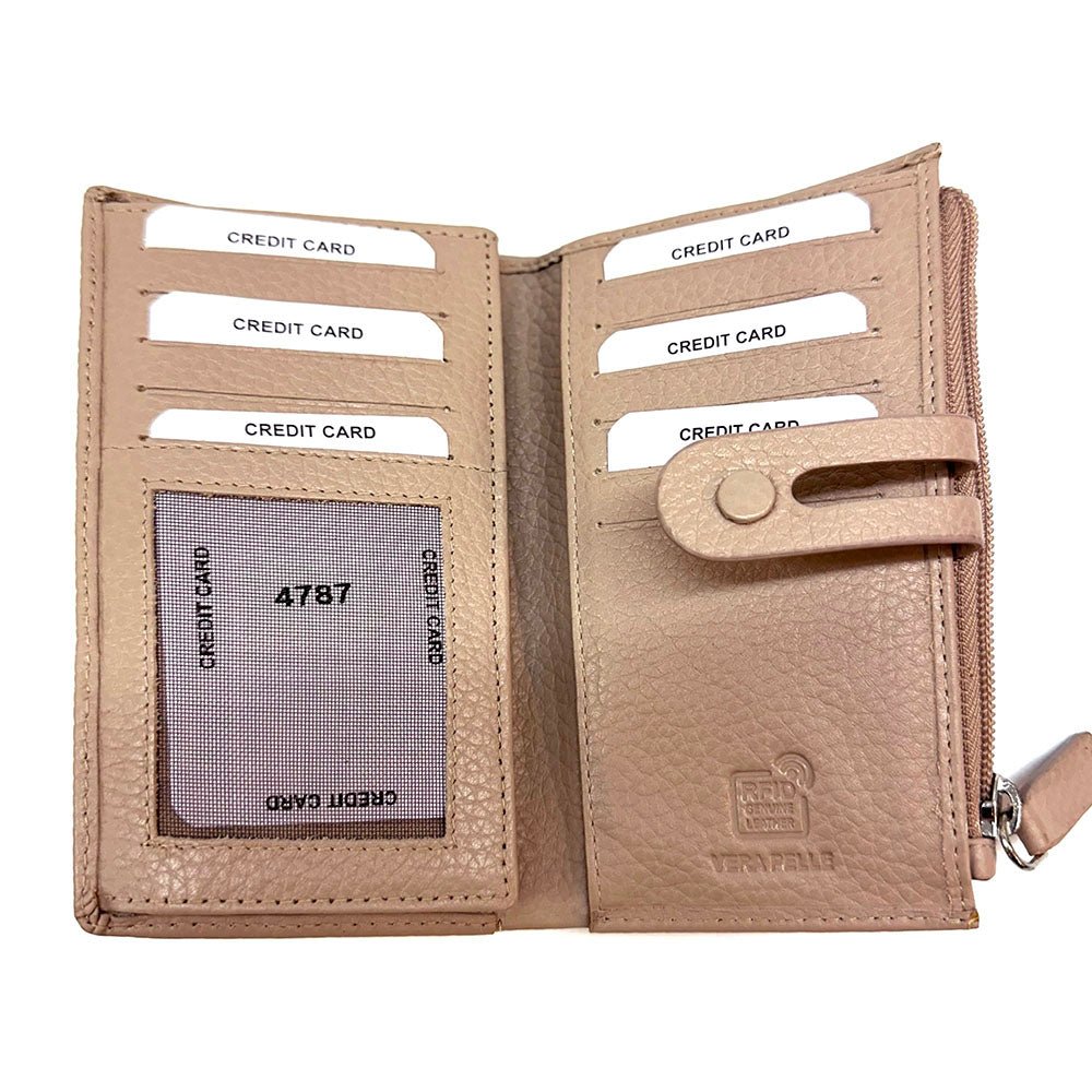 Mirello Cow Leather Zip Wallet - Leather Italiano