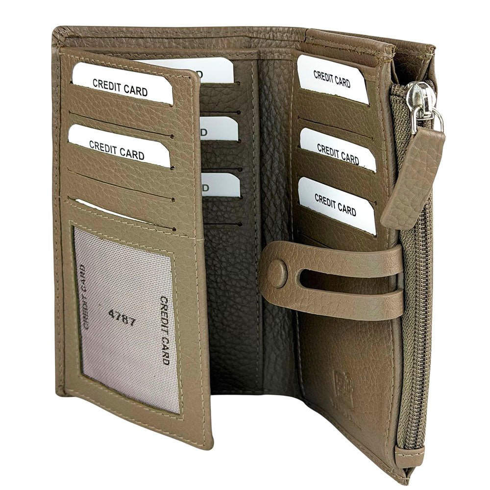 Mirello Cow Leather Zip Wallet - Leather Italiano