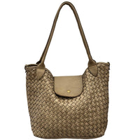 Mirelva Woven Washed Calf Leather Tote Bag - Leather Italiano